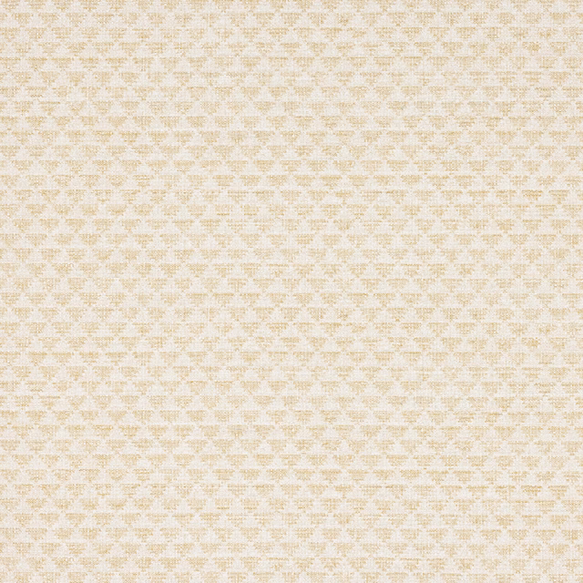 Pale yellow wallpaper with a fine ivory geometric repeat and lightly mottled texture