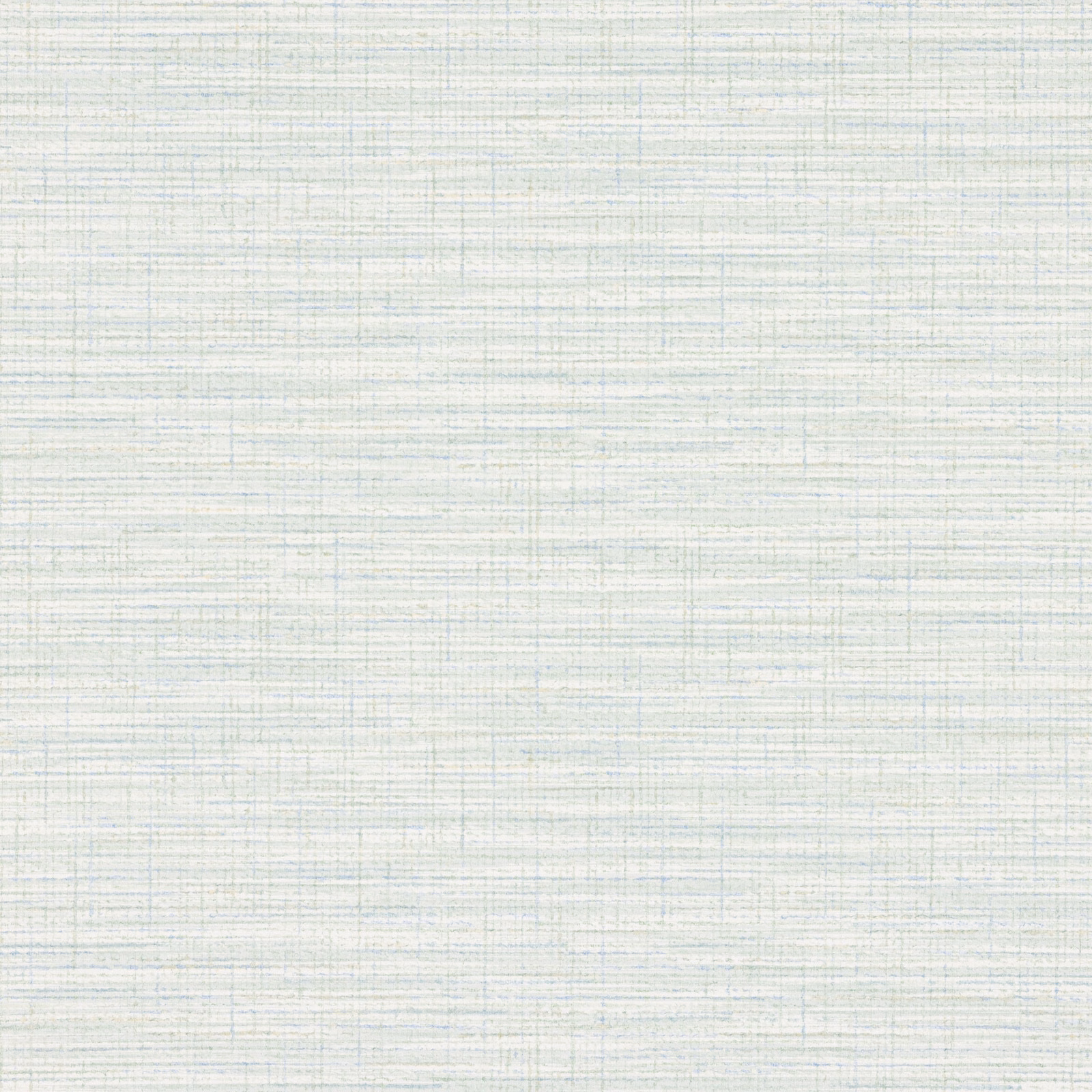 Pale aqua wallpaper with fine blue-grey crosshatched lines and woven texture