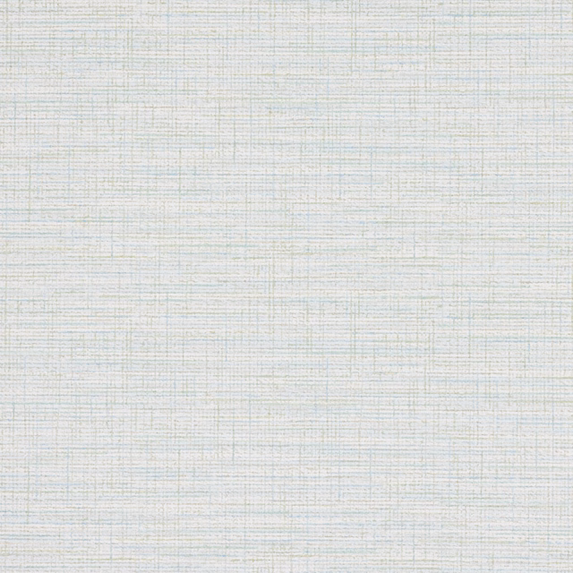 Pale powder-blue wallpaper with an ivory crosshatched grid and softly mottled texture