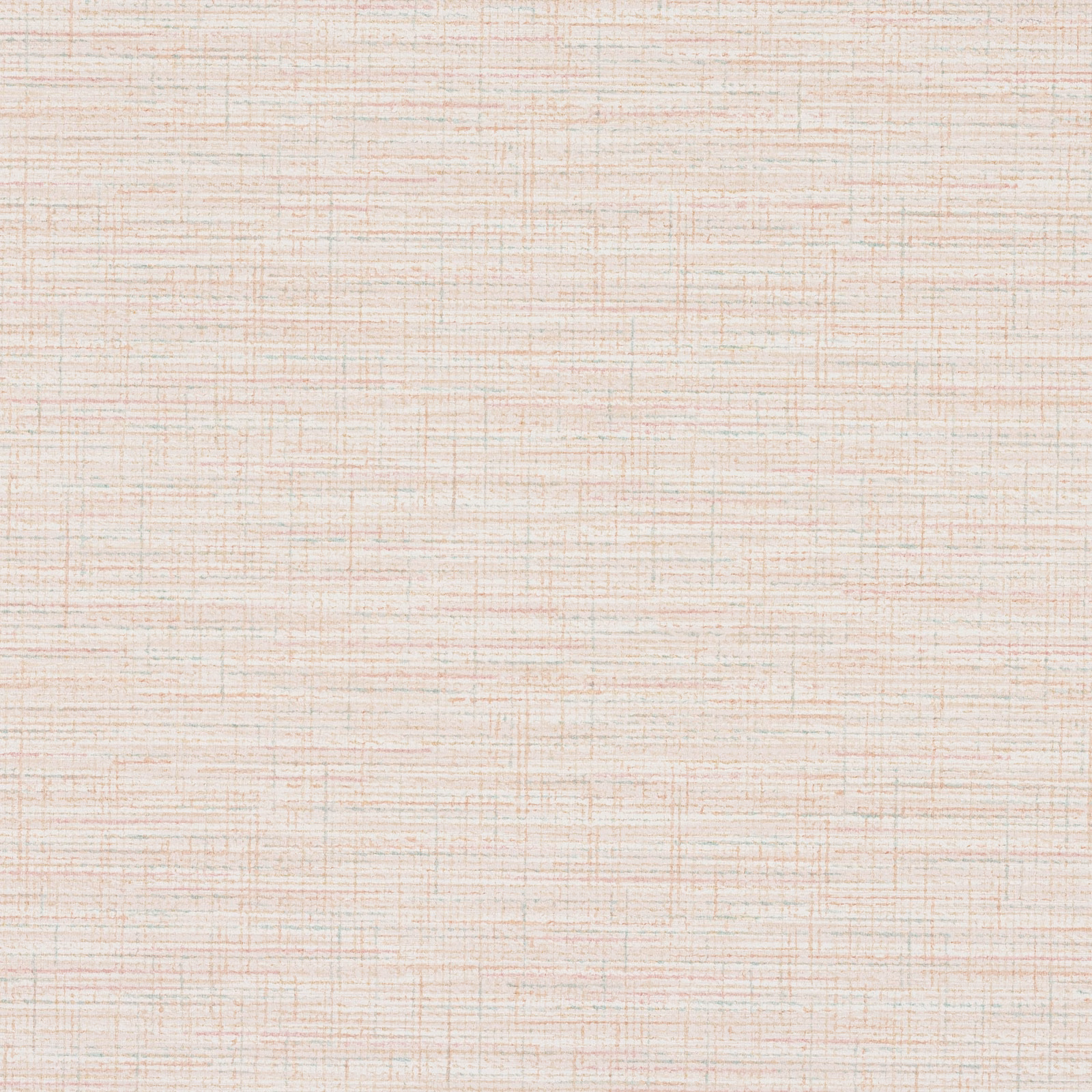 Pale pink wallpaper with fine ivory crosshatch lines and softly mottled texture