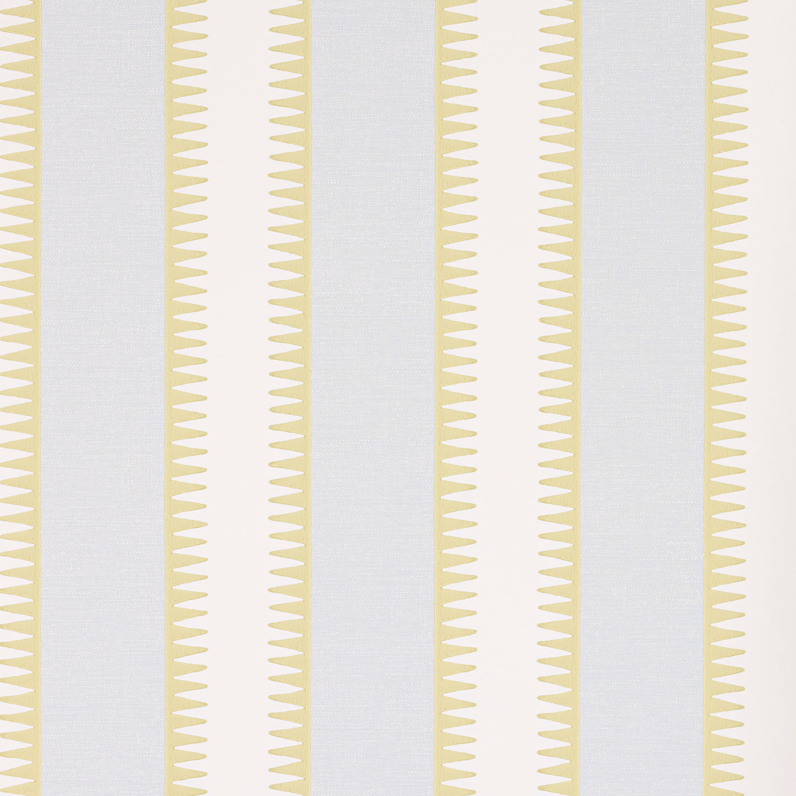 Pale aqua and lime vertical wallpaper with repeated pointed edge motifs