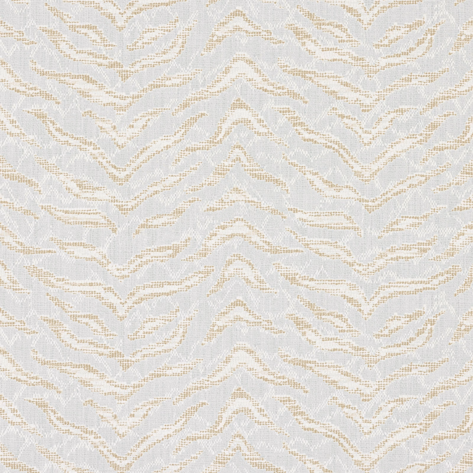 Pale blue wallpaper with oatmeal organic chevrons and fine linear surface texture
