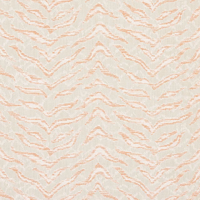 Soft coral broken chevrons over an ivory, lightly textured wallpaper ground