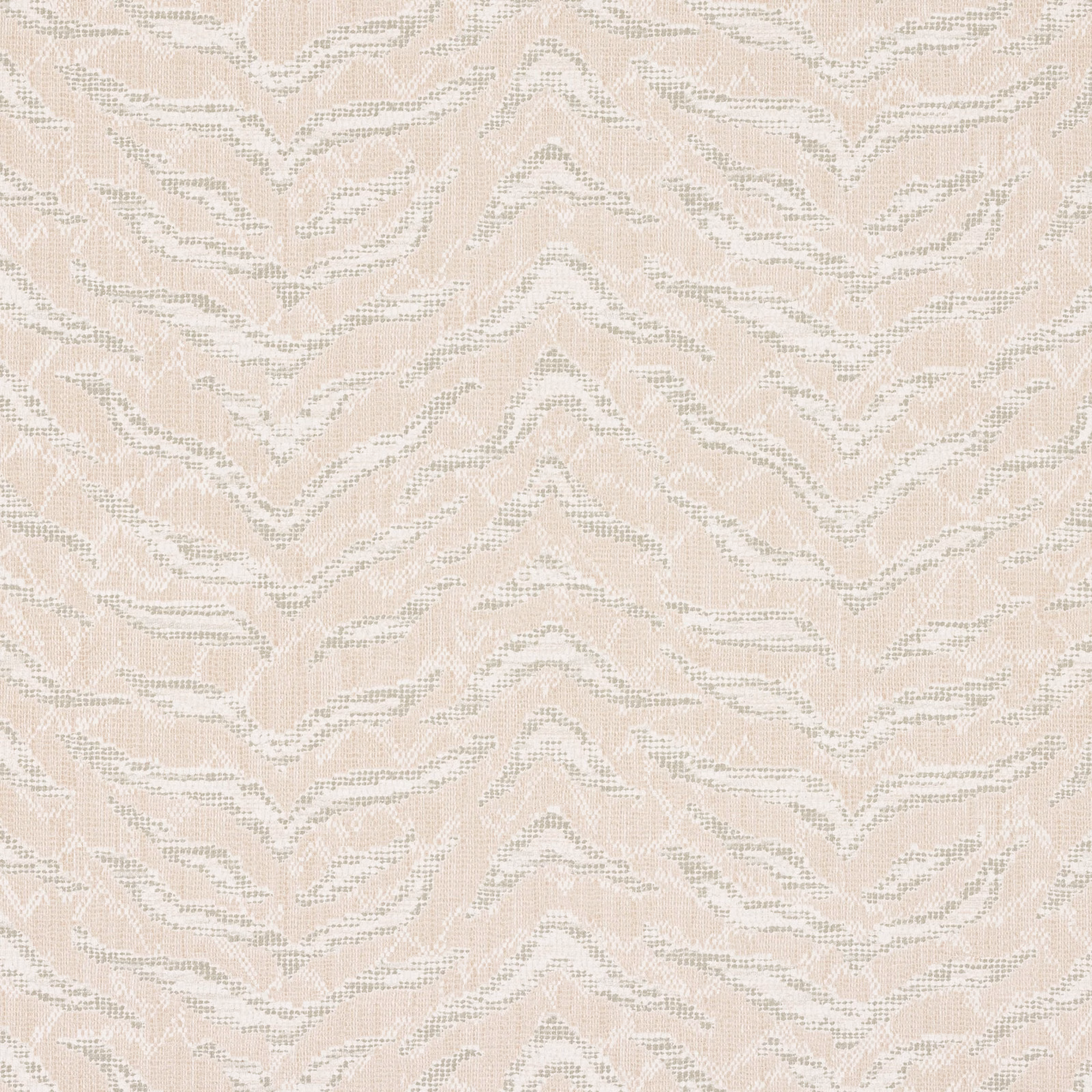 Pale blush wallpaper with broken ivory and greige chevron markings
