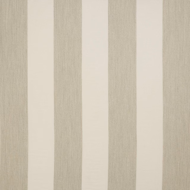 Pale birch and ivory vertical striped woven fabric with a softly textured finish