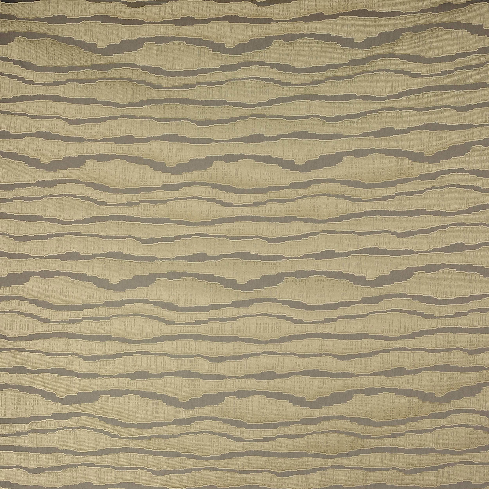 Abstract horizontal striped fabric swatch in warm sandy beige and taupe