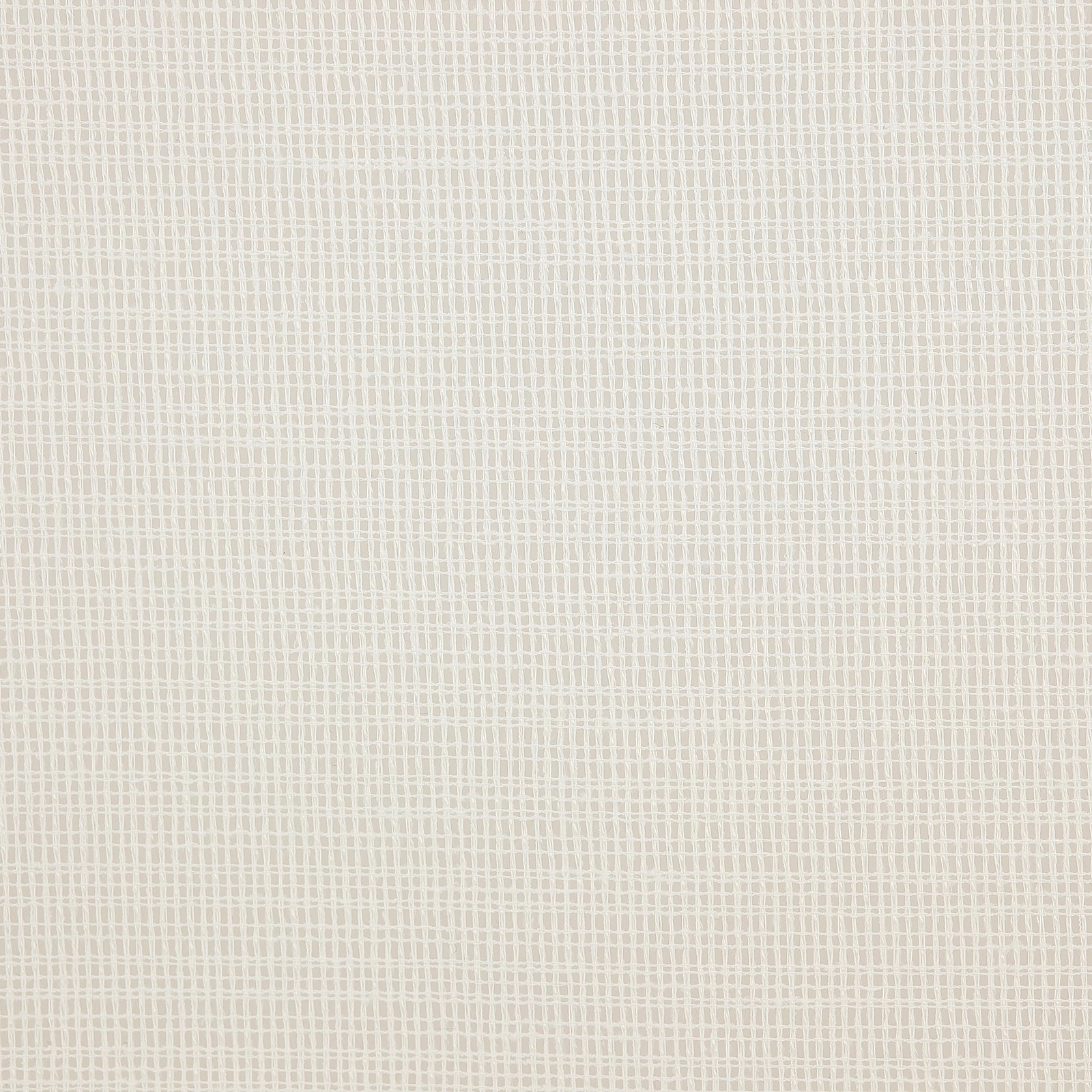 Close-up of pale ivory woven fabric with a fine grid texture