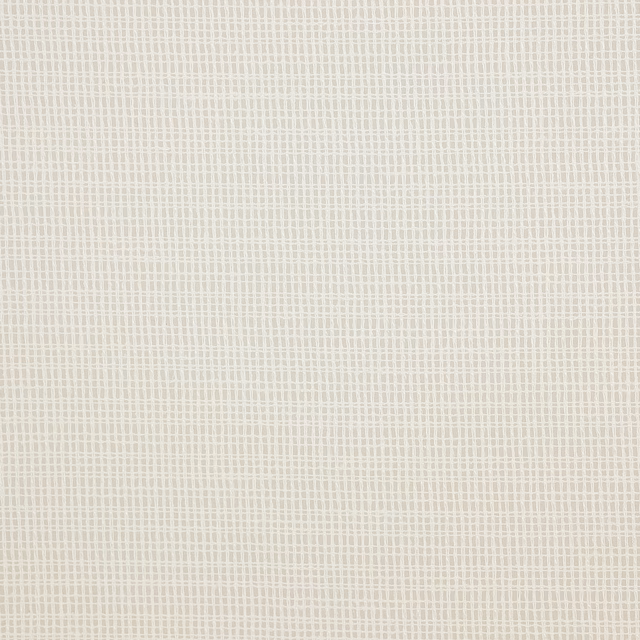 Close-up of pale ivory woven fabric with a fine grid texture