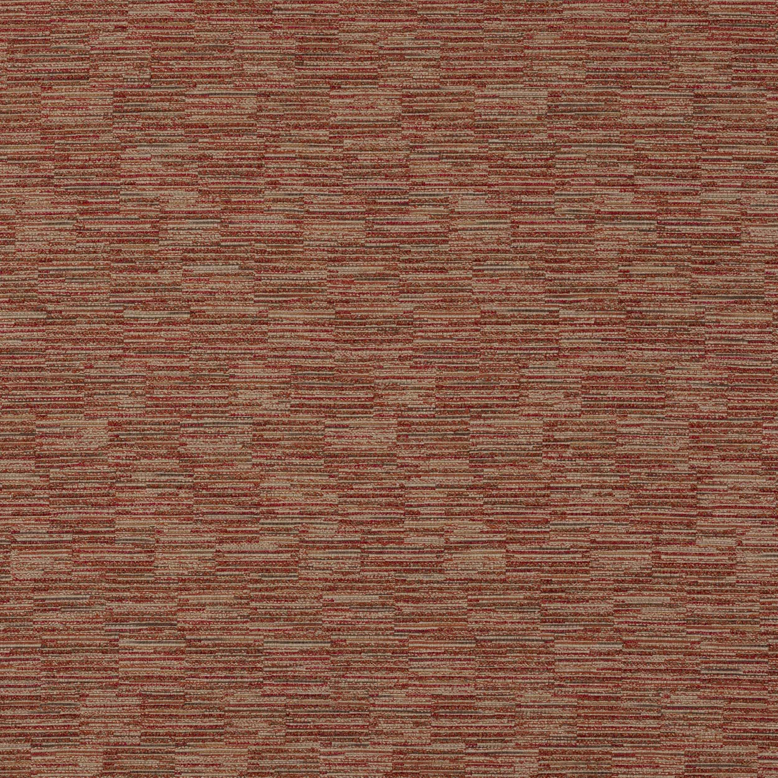 Textured tomato red woven fabric with sandy beige flecks