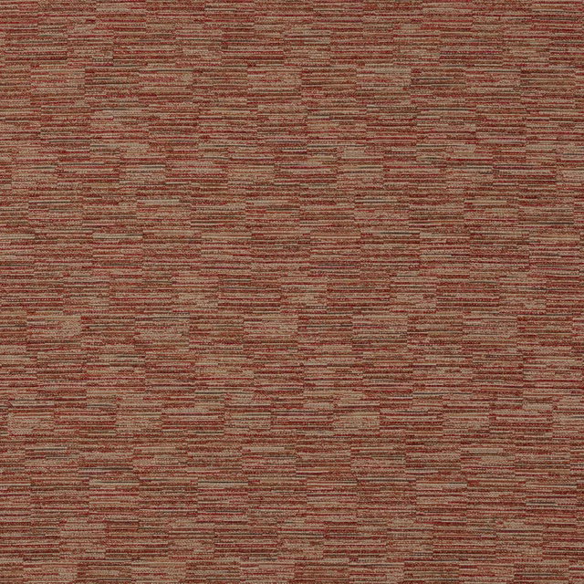 Textured tomato red woven fabric with sandy beige flecks