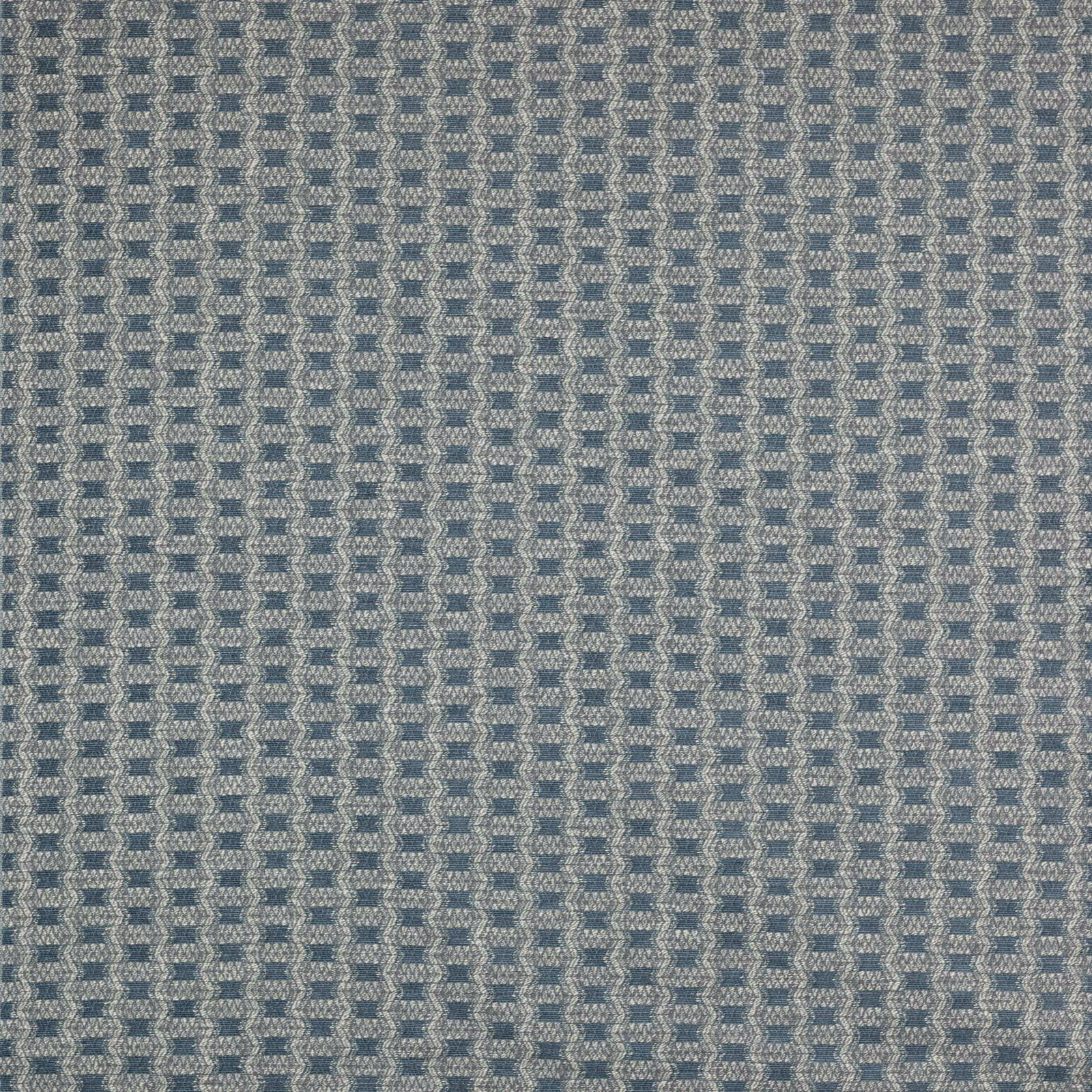 Small geometric woven fabric in muted blue and pale grey tones