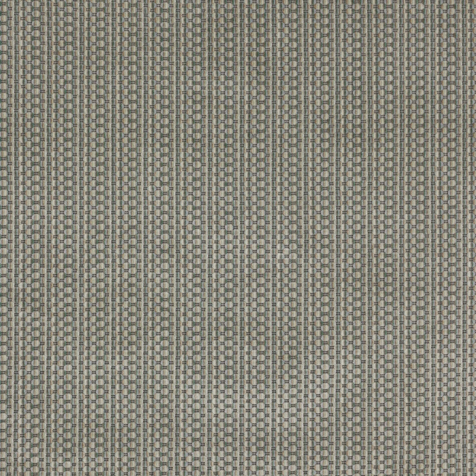 Close-up of soft dusty blue and stone vertical striped woven fabric