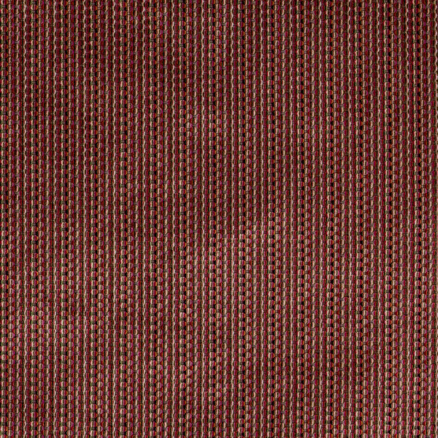 Close-up of brick-red striped woven fabric with narrow vertical texture