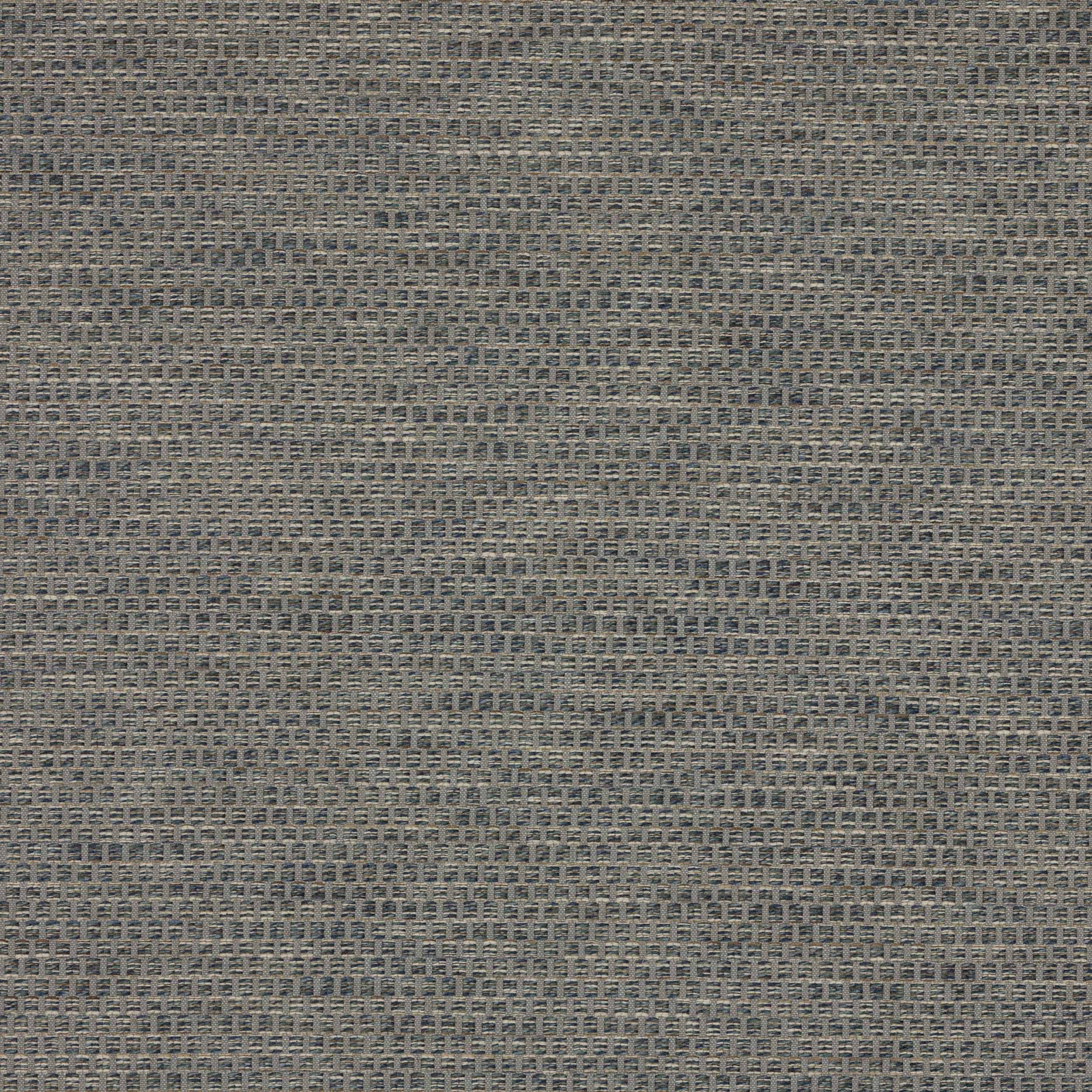 Close-up of muted blue-grey woven fabric with fine basket texture