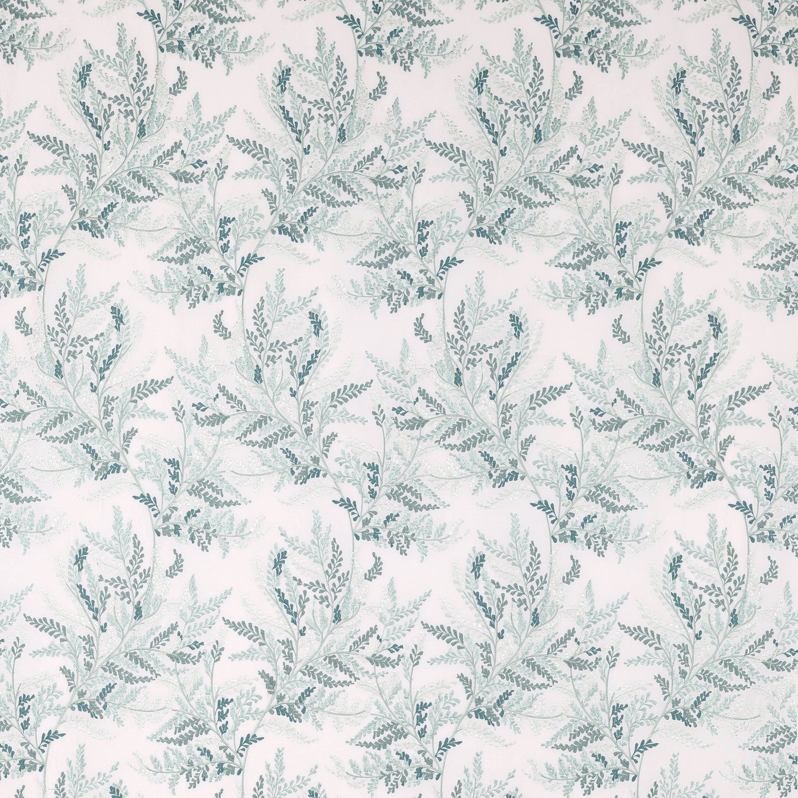 Soft opaline green botanical leaf pattern on a pale ground