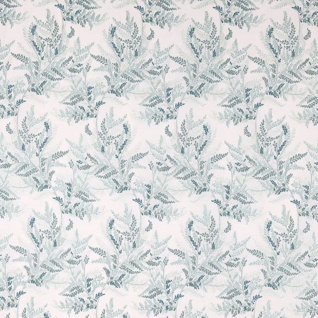 Soft opaline green botanical leaf pattern on a pale ground