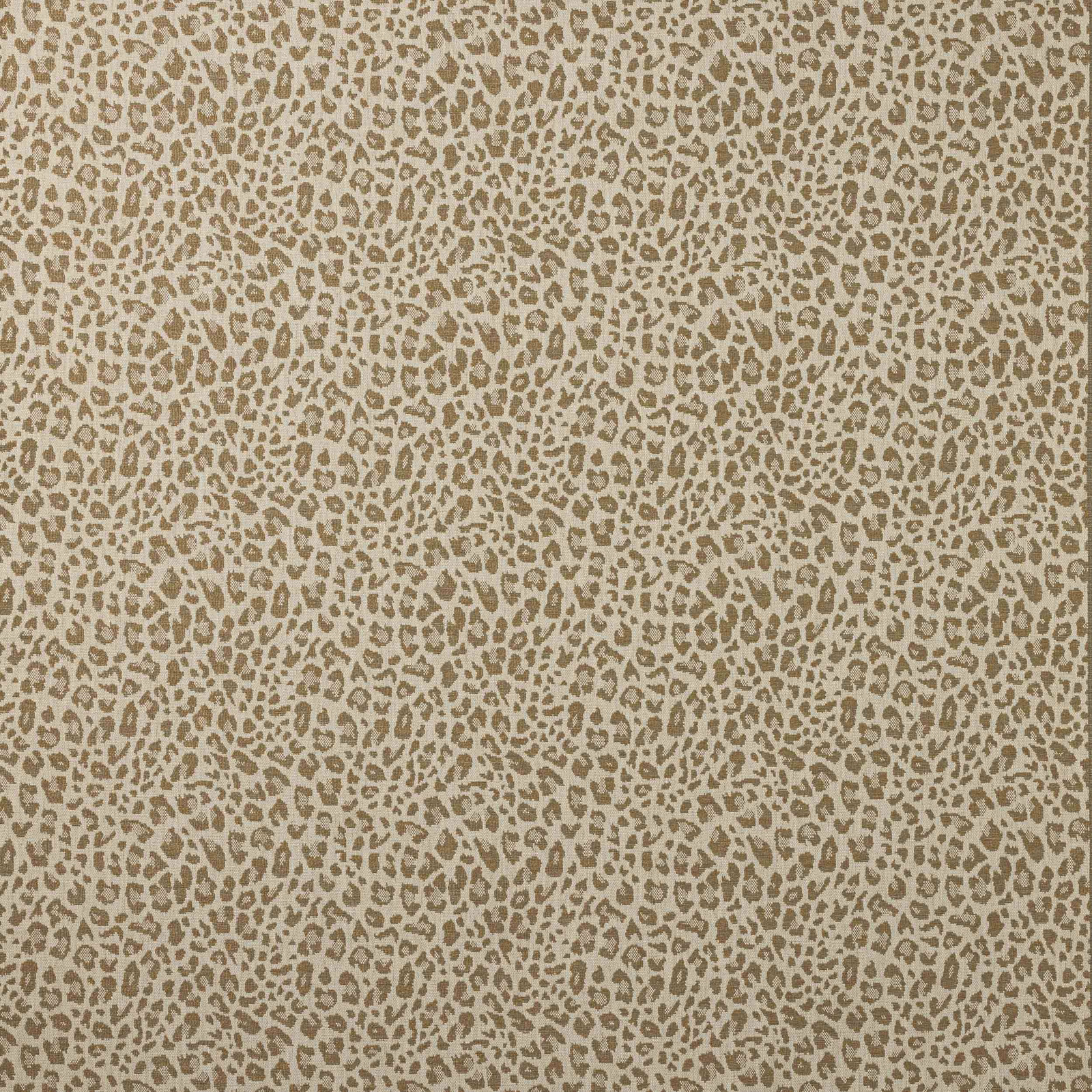 Small beige leopard-style motif on a warm sand ground with a softly textured weave