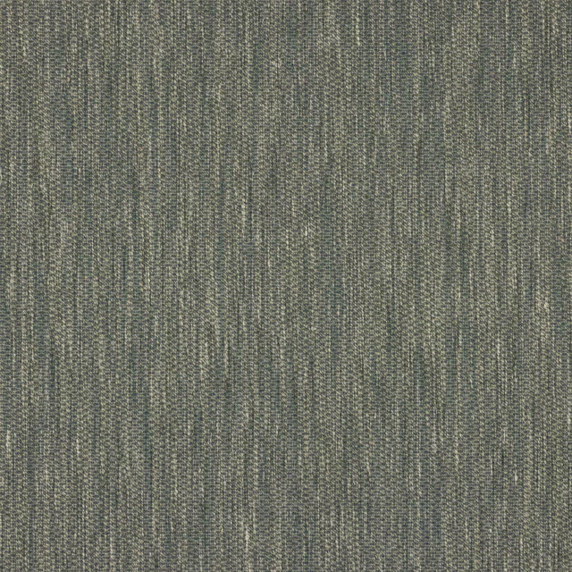 Close-up of a muted slate blue woven fabric with fine vertical striations