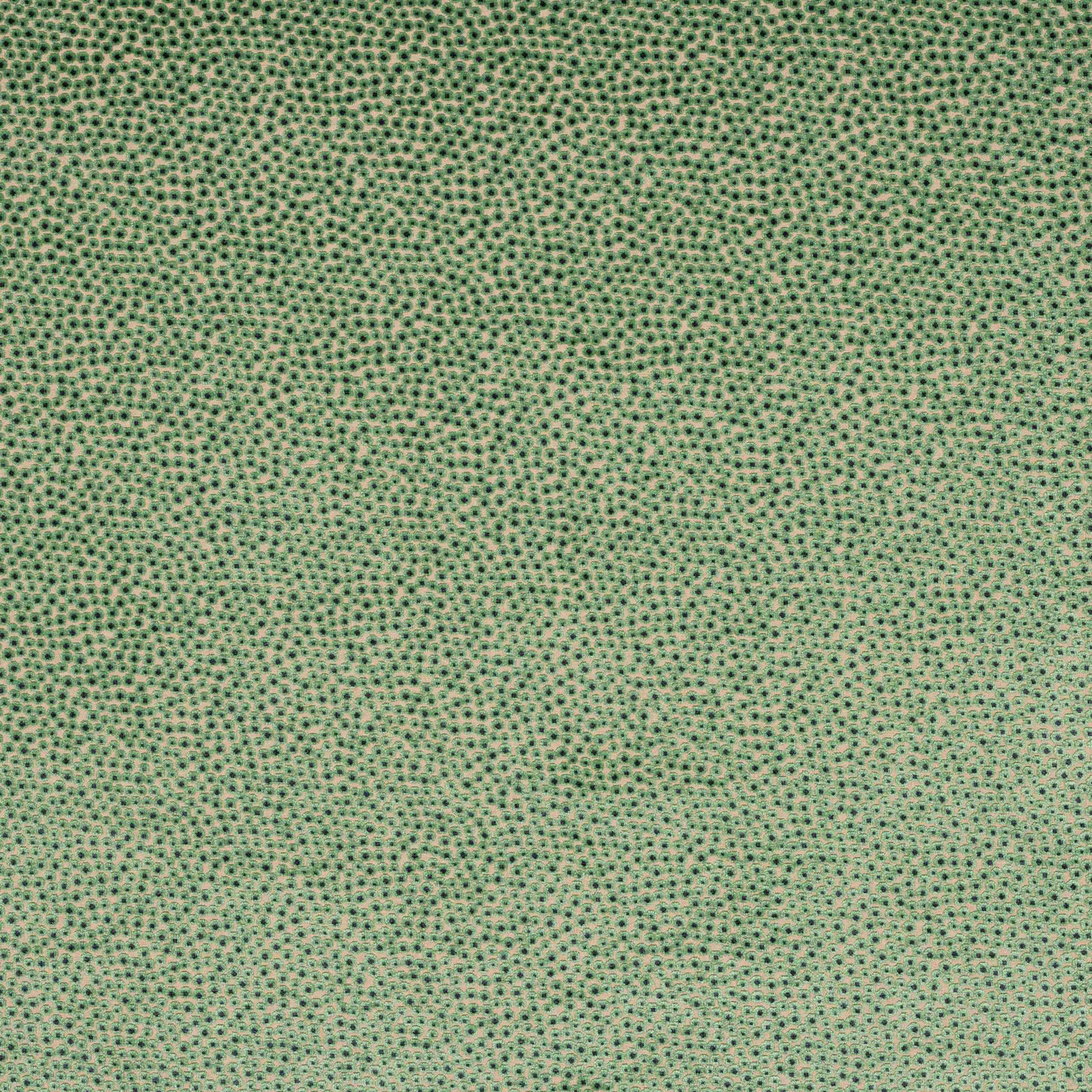 Soft sage green woven fabric with fine dark dotted pattern