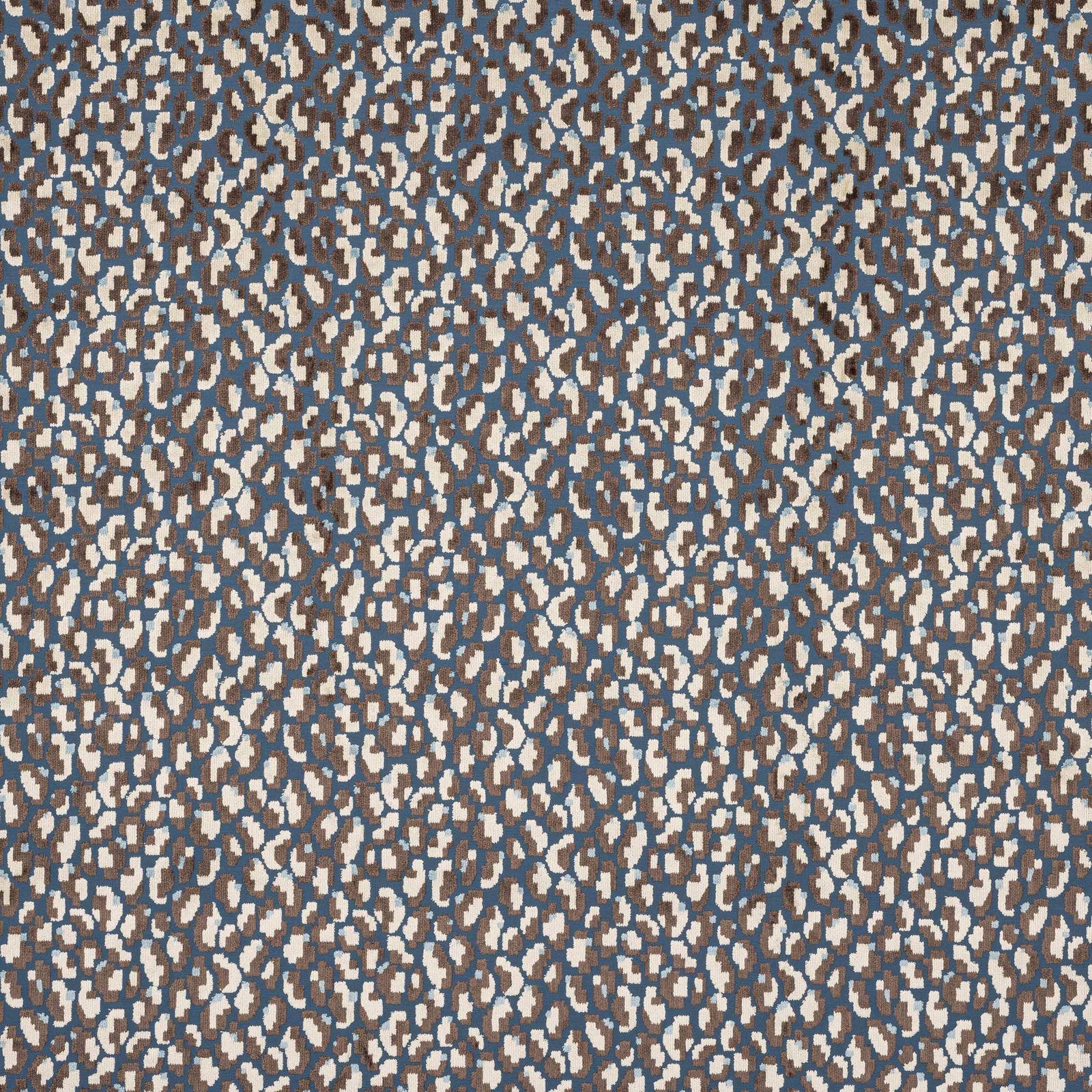 Abstract small-scale navy, cream and taupe speckled woven fabric swatch