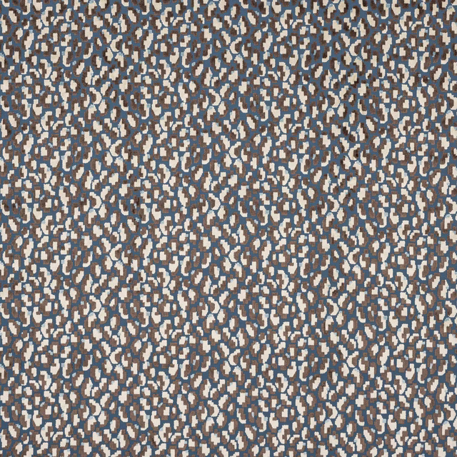 Abstract small-scale navy, cream and taupe speckled woven fabric swatch