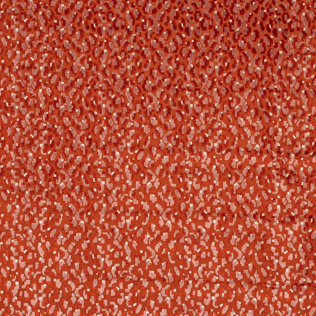 Red abstract small-scale woven fabric with pink flecks and textured surface