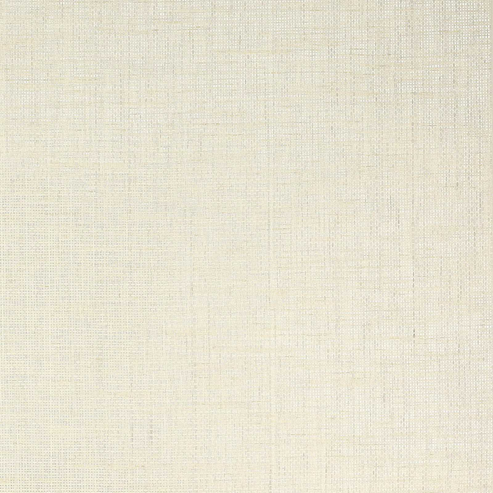 Pale oyster wallpaper with a fine woven grid and subtle metallic glint