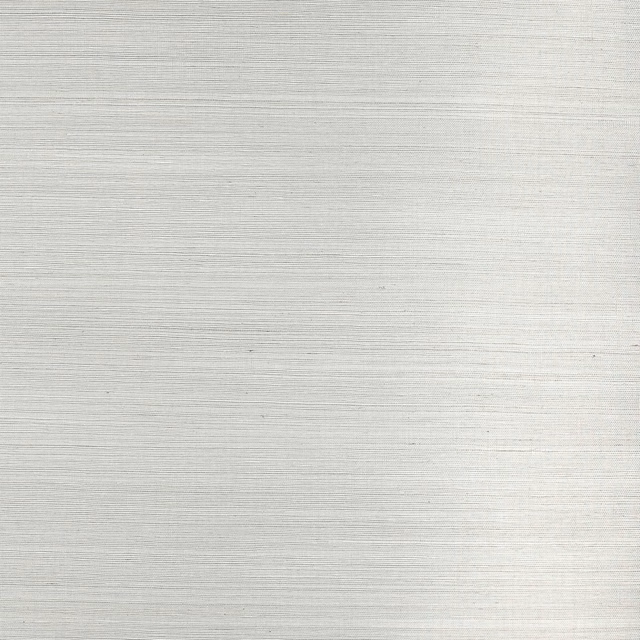 Pale pewter-grey sisal wallcovering with fine horizontal woven striations