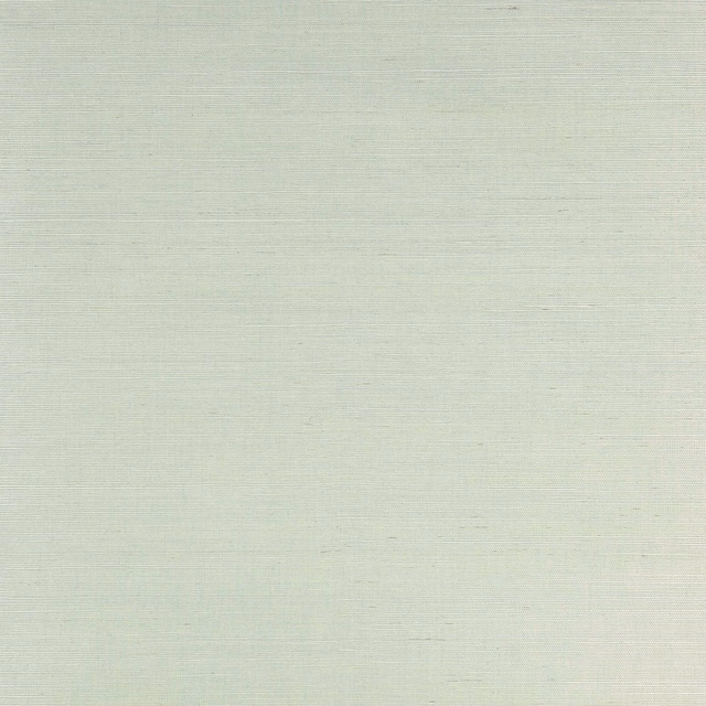 Pale seafoam green sisal wallcovering with fine horizontal woven striations