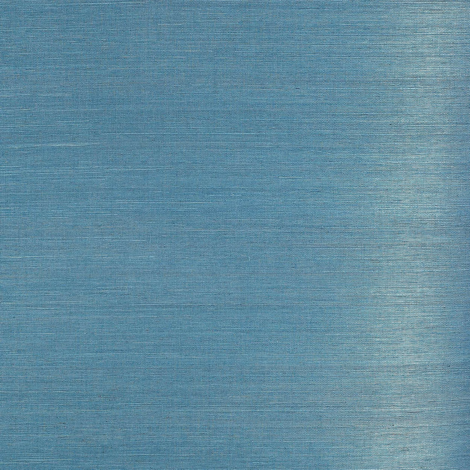Muted indigo-blue sisal wallpaper with fine horizontal slub texture and tonal light-catching variation