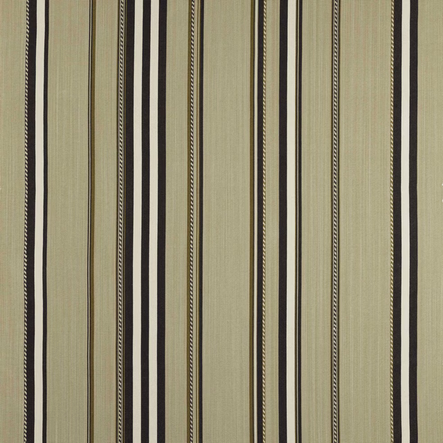 Vertical beige striped fabric with narrow dark bands and subtle woven texture