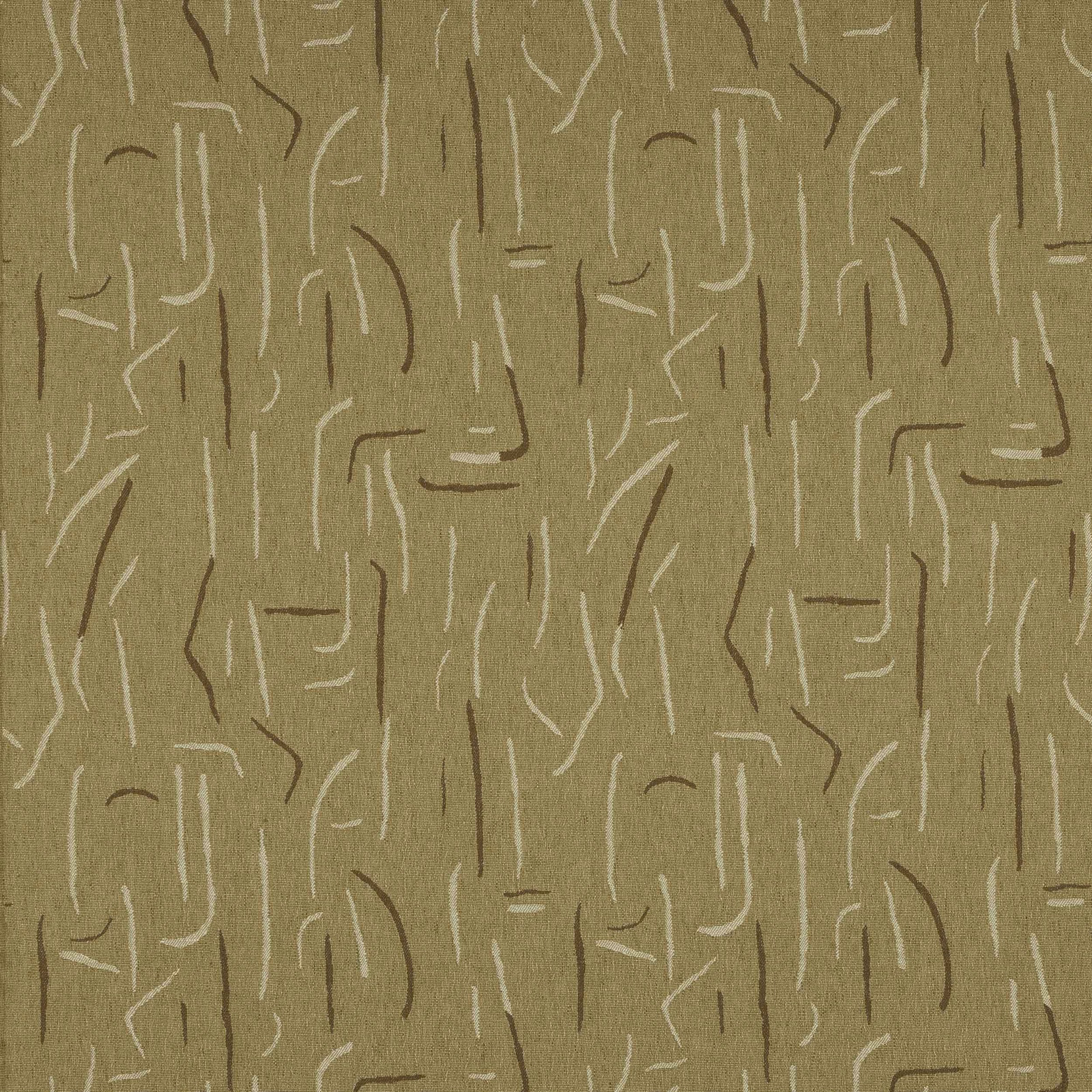 Honey-gold abstract fabric with cream and caramel linear motif