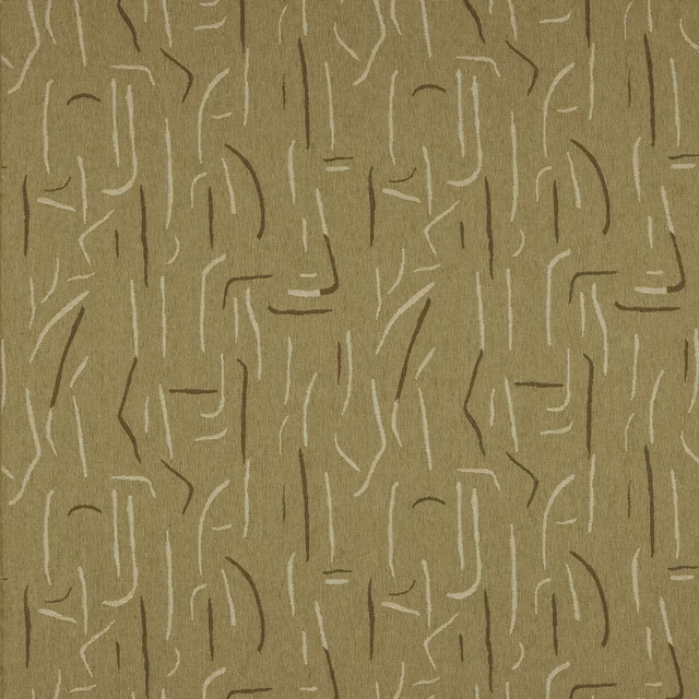 Honey-gold abstract fabric with cream and caramel linear motif