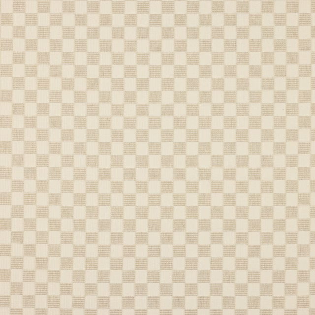 Cream and beige small-check woven fabric swatch with subtle textured squares