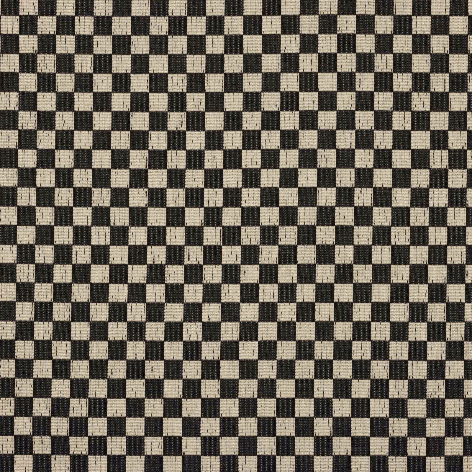 Small ebony and natural check woven fabric with a textured surface