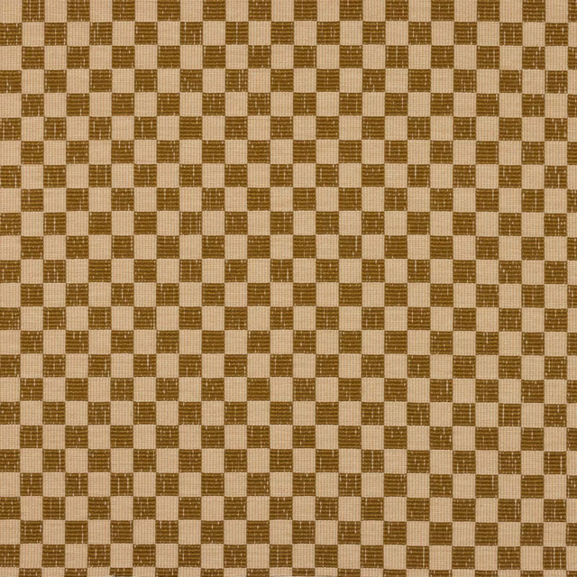 Small tobacco brown and biscuit checker weave with a textured woven surface