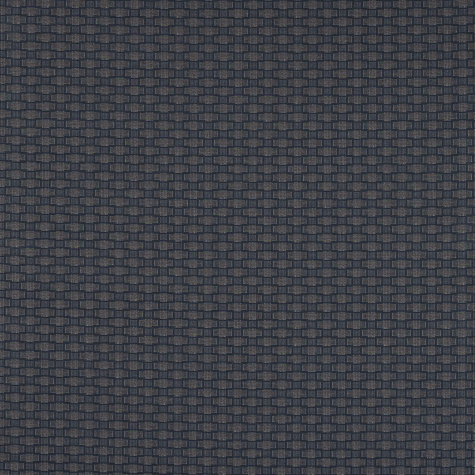 Small geometric woven fabric in deep marine teal and beige blocks