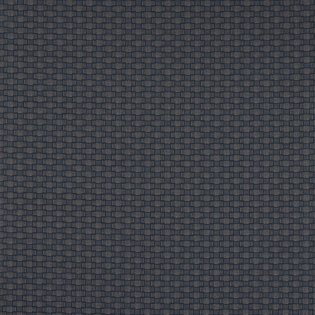 Small geometric woven fabric in deep marine teal and beige blocks