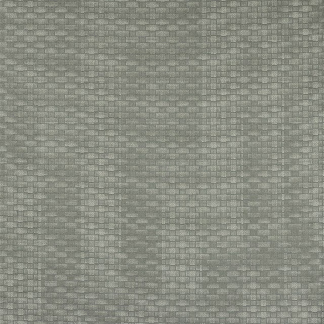 Small geometric woven fabric in muted sea glass green with pale checked texture