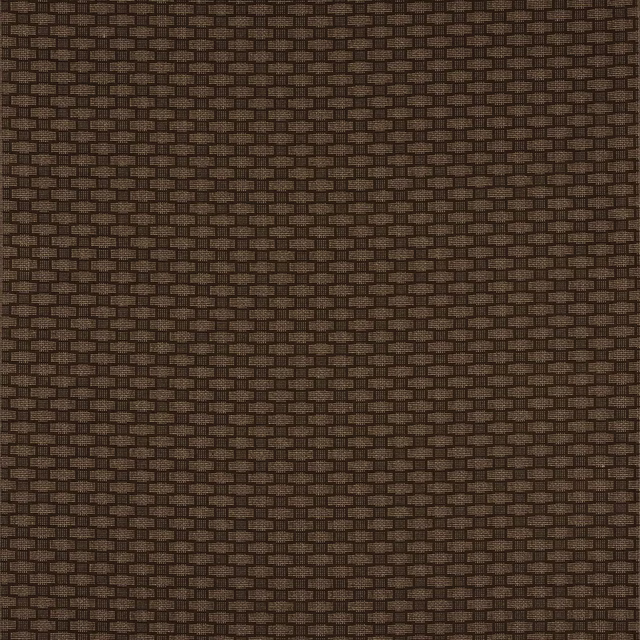 Rust terracotta woven fabric with small brick-like geometric pattern
