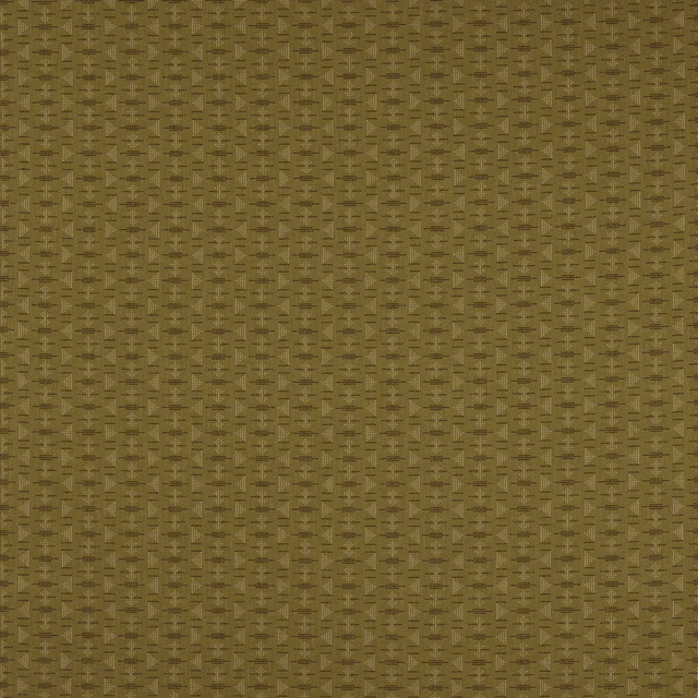Curry-gold geometric woven fabric with small repeating grid pattern