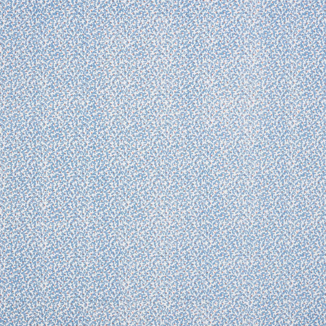 Pale powder blue small-print fabric with tiny speckled motif on a light ground