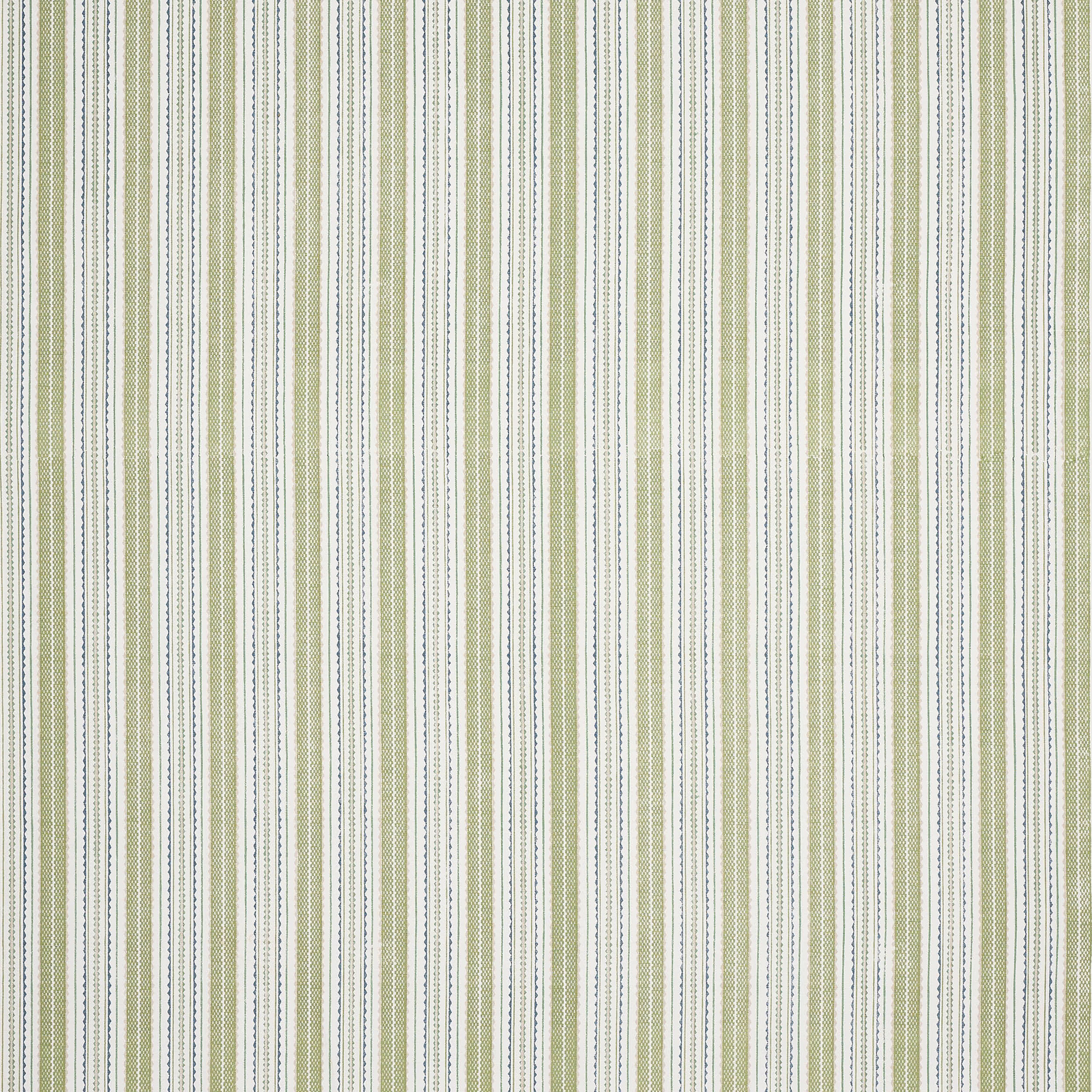 Soft sage green vertical stripe fabric with fine dotted detail on a pale ground