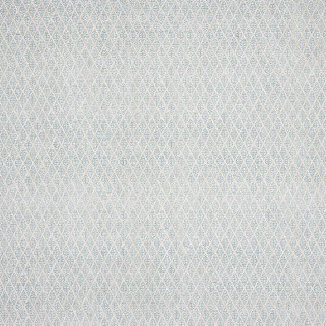 Pale aqua small geometric diamond print on a light woven fabric