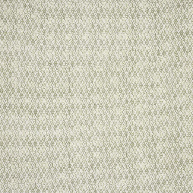 Pale sage green small diamond lattice fabric with a crisp woven texture