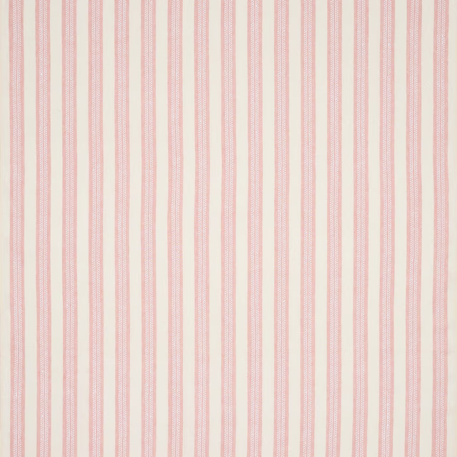 Pale blush pink and ivory vertical striped linen swatch with fine herringbone detail