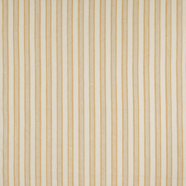 Pale yellow vertical stripe linen swatch with fine woven texture