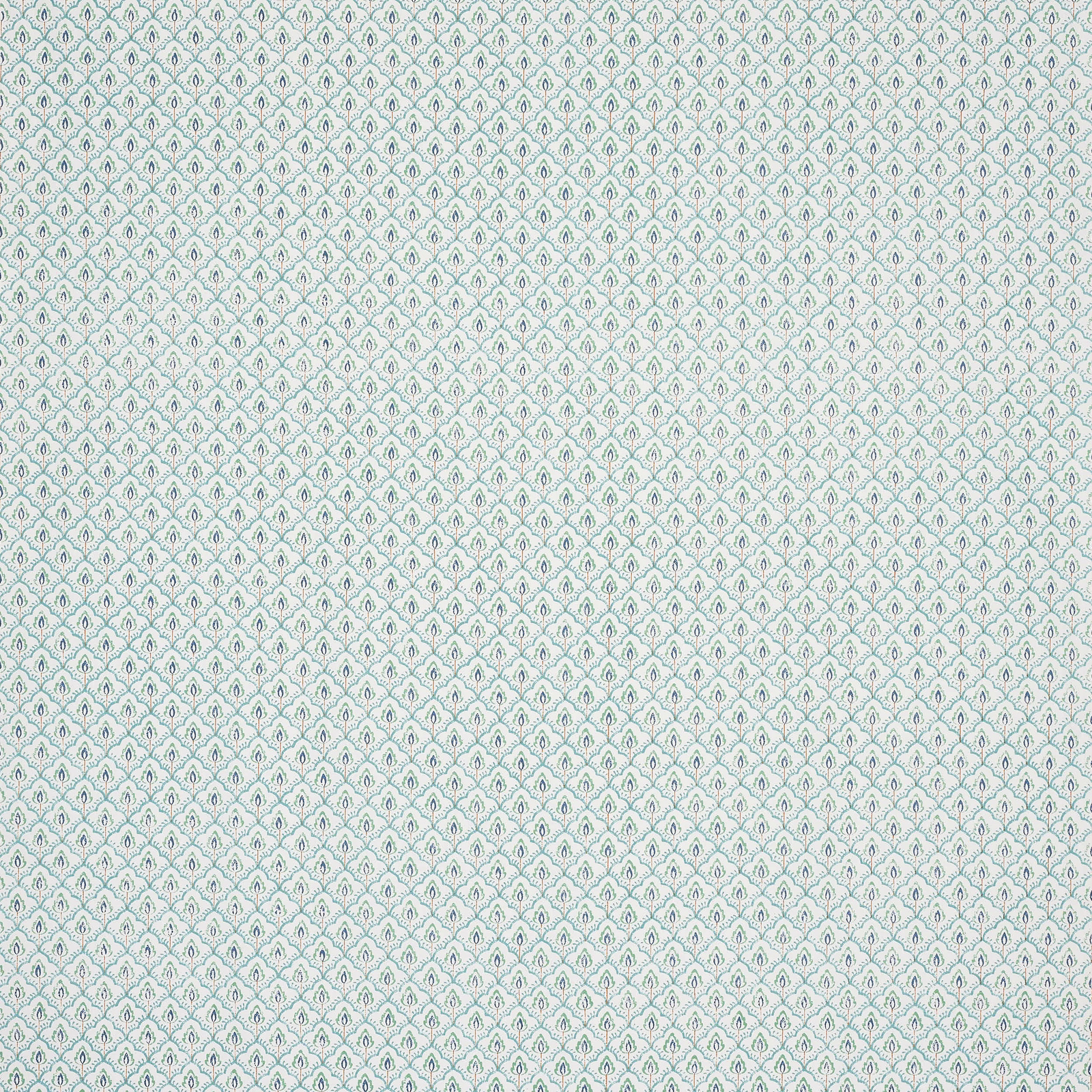 Pale misty blue small geometric print with tiny teardrop motifs