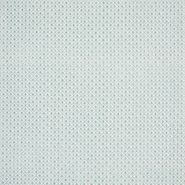 Pale misty blue small geometric print with tiny teardrop motifs