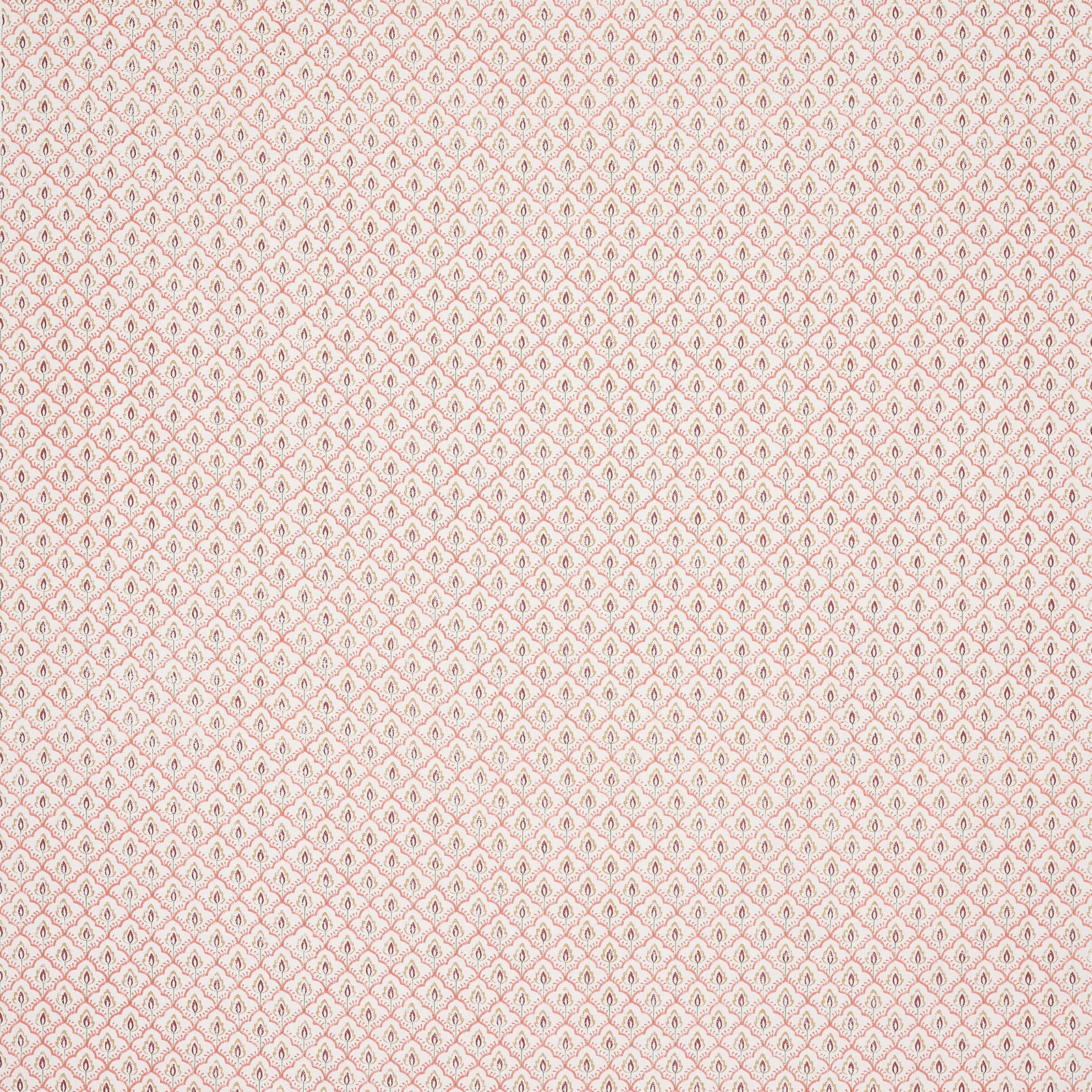 Pale blush red small-print fabric with tiny repeating diamond motif